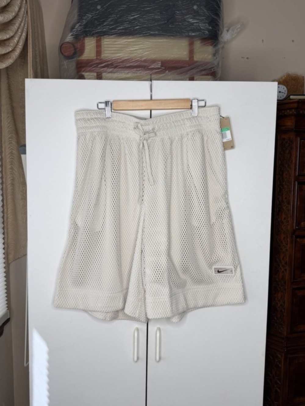 Nike Devin Booker Dri-Fit 10" Ivory Mesh Basketball Shorts Men XL HJ3901-104 NEW
